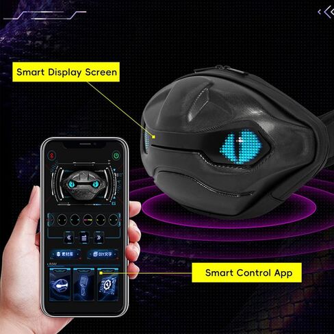 LED Shoulder Bag, 112 x 17 Screen Dots Hard Shell Night Alert Chest Bag with Adjustable Shoulder Strap for Outdoor Sports Cycling Hiking Skateboarding, 12.2 x 5.9 13in in Saudi Arabia