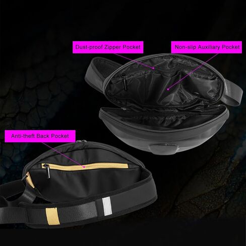 LED Shoulder Bag, 112 x 17 Screen Dots Hard Shell Night Alert Chest Bag with Adjustable Shoulder Strap for Outdoor Sports Cycling Hiking Skateboarding, 12.2 x 5.9 13in in Saudi Arabia