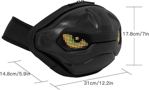 LED Shoulder Bag, 112 x 17 Screen Dots Hard Shell Night Alert Chest Bag with Adjustable Shoulder Strap for Outdoor Sports Cycling Hiking Skateboarding, 12.2 x 5.9 13in in Saudi Arabia