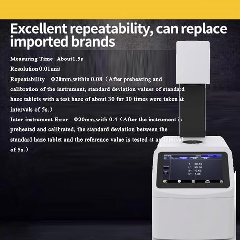 Haze Meters Benchtop Transmission Hazemeter with Measurement Range 0~100% Resolution 0.1unit Aperture 8mm Mass Data Storage ASTM D1003 Standard TFT Touch Screen Color LCD USB Print Port in Saudi Arabia