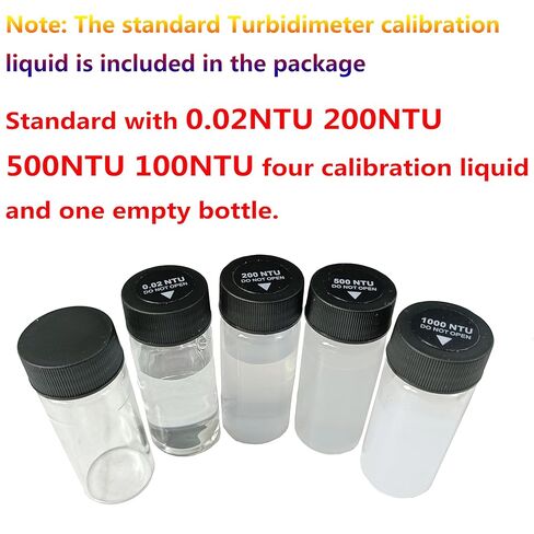 Lab Turbidity Meter with Standard Calibration Liquid 0.02/200/500/1000NTU Measuring Range 0-1100NTU 0-275EBC 0-9999ASBC 2-5 Points Calibration for Drinking Water Swimming Pool, Etc in Kuwait