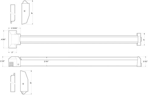 Deltana Pdvr36-duro Vertical Rod Panic Device, Aluminum, 36" in Saudi Arabia