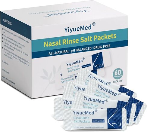 Nasal Rinse Salt Packets, 200 Count - Pre-Measured Sinus Rinse Refills for 300 mL Neti Pot, Sinus Rinse Bottle & Nasal Irrigation Systems – Gentle Daily Nasal Cleansing in Saudi Arabia