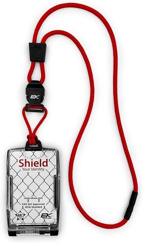 EK USA FIPS 201 One Hander ID Card Holder with Lanyard, Secure Badge Holder for CAC Card, 2 sided – Pewter in Saudi Arabia