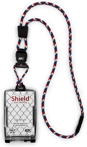 EK USA FIPS 201 One Hander ID Card Holder with Lanyard, Secure Badge Holder for CAC Card, 2 sided – Pewter in Saudi Arabia