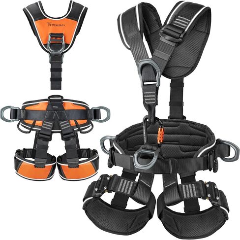 TRSMIMA Safety Harness Fall Protection - Roofing Full Body Climbing Harness Men Tree Work Rock Climbing Chest Ascender Detachable Design in Saudi Arabia