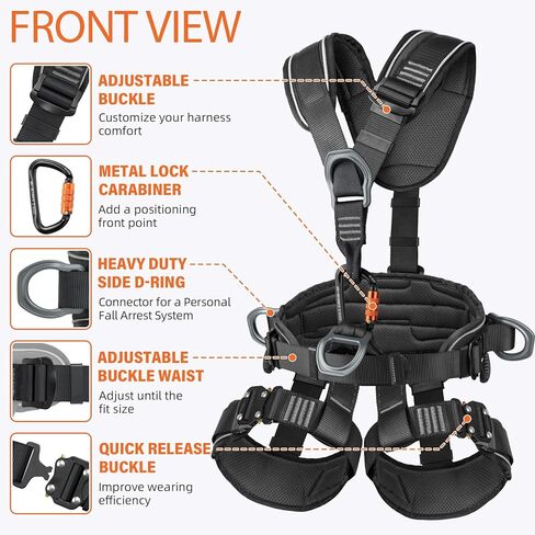 TRSMIMA Safety Harness Fall Protection - Roofing Full Body Climbing Harness Men Tree Work Rock Climbing Chest Ascender Detachable Design in Saudi Arabia