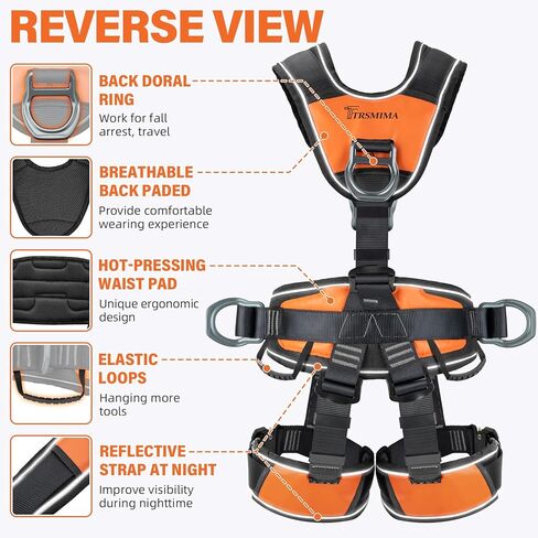 TRSMIMA Safety Harness Fall Protection - Roofing Full Body Climbing Harness Men Tree Work Rock Climbing Chest Ascender Detachable Design in Saudi Arabia