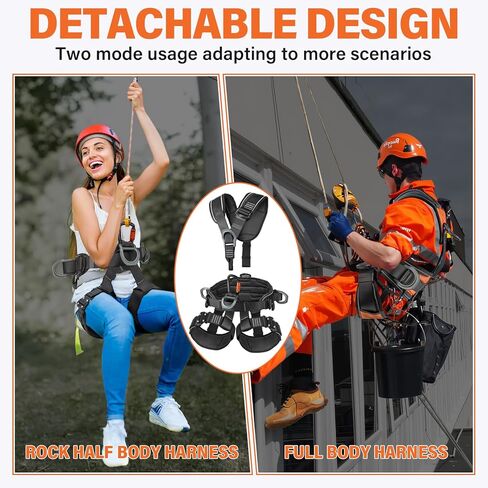 TRSMIMA Safety Harness Fall Protection - Roofing Full Body Climbing Harness Men Tree Work Rock Climbing Chest Ascender Detachable Design in Saudi Arabia