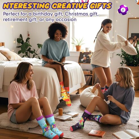 4 Pack Bingo Socks Bingo Game Gifts Novelty Crew Cotton Socks Prizes for Seniors Mom Grandma Dad in Saudi Arabia