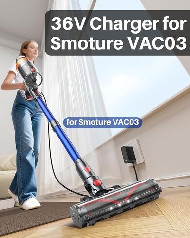 36V Charger Fits for Smoture VAC01 VAC02 VAC03, for Lirios Q5 Pro, for CHEBIO CVC-V18, for HOMPANY SmartVac11, for Laresar Ultra 7, for AFNOP AceVac 11, for Anyson Stars 5 Cordless Vacuum Cleaner Cord in Saudi Arabia