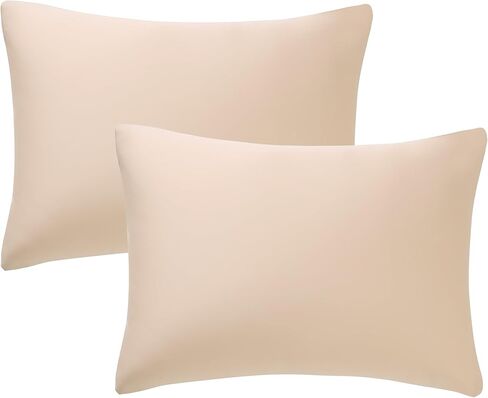 100% Cotton Toddler Pillow Protectors with Invisible Zipper, 600 Thread Count Sateen Wave Soft Breathable Hypoallergenic Nursery Pillowcases for Kids, 13x18 Inches, Set of 2 in Kuwait