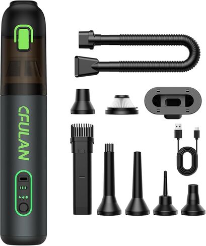Car Vacuum Portable Cordless, 21000Pa 4-in-1 Handheld Mini Vacuum Cleaner with 8 Attachments, 3 Suction Modes, One-Touch Empty, Type-C Charge, Hand Vacuum for Car, Home, Keyboard, Small Job in Kuwait