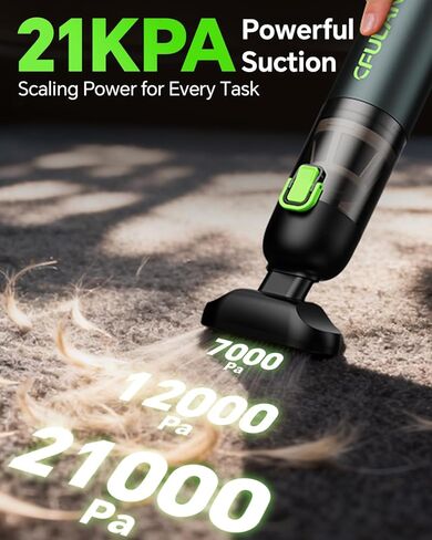 Car Vacuum Portable Cordless, 21000Pa 4-in-1 Handheld Mini Vacuum Cleaner with 8 Attachments, 3 Suction Modes, One-Touch Empty, Type-C Charge, Hand Vacuum for Car, Home, Keyboard, Small Job in Kuwait