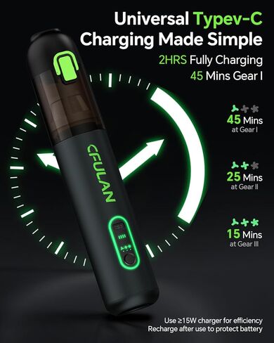 Car Vacuum Portable Cordless, 21000Pa 4-in-1 Handheld Mini Vacuum Cleaner with 8 Attachments, 3 Suction Modes, One-Touch Empty, Type-C Charge, Hand Vacuum for Car, Home, Keyboard, Small Job in Kuwait