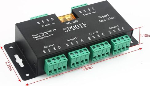 RGBZONE SP901E مضخم شريط البكسل، وحدة تحكم مكرر SPI لبيانات الإشارة لـ WS2801 WS2811 WS2812B WS2813 WS2815 SK6812 SK9822 شريط LED قابل للعنونة ولوحة مصفوفة قابلة للبرمجة بلون الحلم in Kuwait