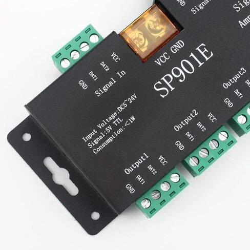 RGBZONE SP901E مضخم شريط البكسل، وحدة تحكم مكرر SPI لبيانات الإشارة لـ WS2801 WS2811 WS2812B WS2813 WS2815 SK6812 SK9822 شريط LED قابل للعنونة ولوحة مصفوفة قابلة للبرمجة بلون الحلم in Kuwait