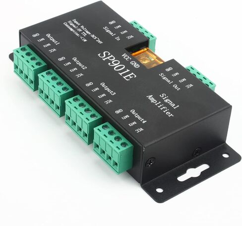 RGBZONE SP901E مضخم شريط البكسل، وحدة تحكم مكرر SPI لبيانات الإشارة لـ WS2801 WS2811 WS2812B WS2813 WS2815 SK6812 SK9822 شريط LED قابل للعنونة ولوحة مصفوفة قابلة للبرمجة بلون الحلم in Kuwait