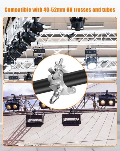 قطعتان من مشبك تروس المسرح الأوسع مع مسمار بعروة، مشبك O من سبائك الألومنيوم عالي التحمل لجدار الفيديو LED وتركيب الإضاءة (40-52 مم OD) in Kuwait