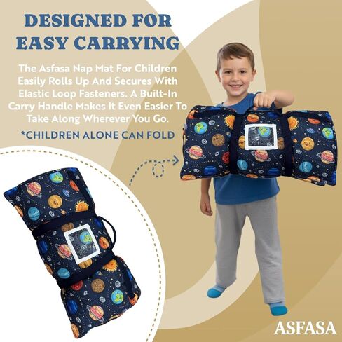 Toddler Nap Mat with Pillow and Blanket, Preschool, Nursery Sleeping Mat, Portable Bed for Kids, Ultra Soft Cotton, Fleece, Minky, Machine Washable, Travel Friendly, Kids Sleeping Bags, Cream. in Saudi Arabia