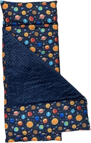 Toddler Nap Mat with Pillow and Blanket, Preschool, Nursery Sleeping Mat, Portable Bed for Kids, Ultra Soft Cotton, Fleece, Minky, Machine Washable, Travel Friendly, Kids Sleeping Bags, Cream. in Saudi Arabia