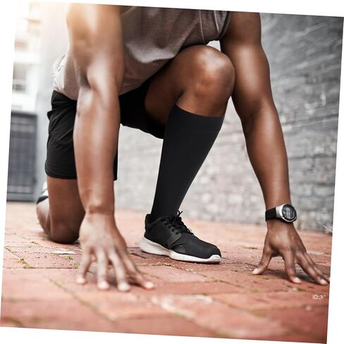 VANZACK 3pairs Compression Calf Sleeves for Men and Women Footless Stretch Leg Covers for Soccer Basketball and Running Moisture-wicking Design Black in Saudi Arabia