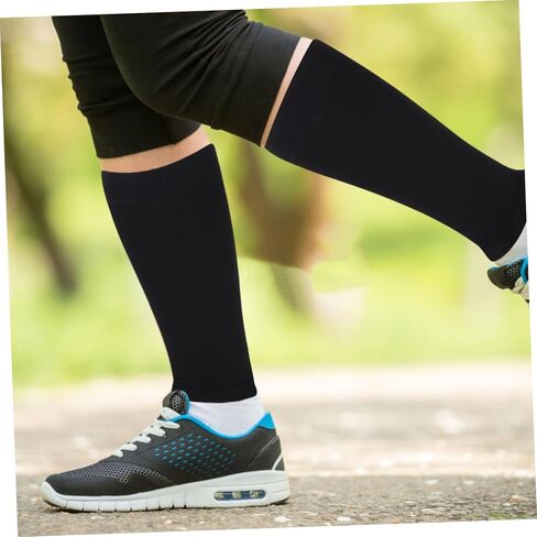 VANZACK 3pairs Compression Calf Sleeves for Men and Women Footless Stretch Leg Covers for Soccer Basketball and Running Moisture-wicking Design Black in Saudi Arabia