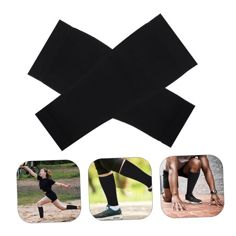 VANZACK 3pairs Compression Calf Sleeves for Men and Women Footless Stretch Leg Covers for Soccer Basketball and Running Moisture-wicking Design Black in Saudi Arabia