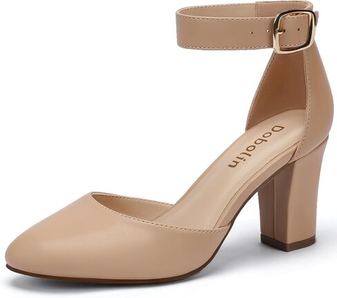 3 بوصات عرض عريض الكعك للنساء المغلقة كعب إصبع كعب اللباس للأحذية للنساء مستديرة النساء مضخات حزام حزام الشبك بلوك كعب حفل زفاف مريح in Kuwait