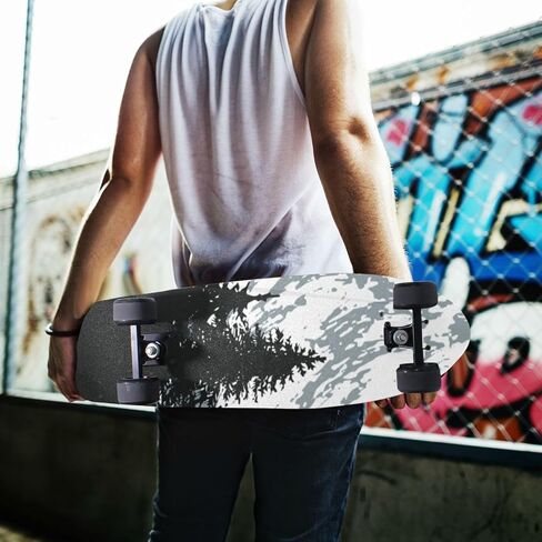 YETTASBIN Nature Mountain Skateboard Grip Tape, Bubble Free Anti Slip Longboard Grip Tape Sheet Sticker Deck Sandpaper for Rollerboard, 44 x 10 Inch in Saudi Arabia