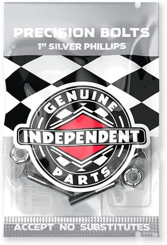 Independent Cross Phillips Head Black / Silver Standard Skateboard Hardware Sets - 1" in Saudi Arabia