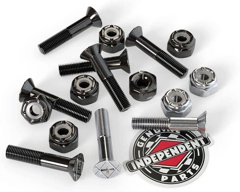 Independent Cross Phillips Head Black / Silver Standard Skateboard Hardware Sets - 1" in Saudi Arabia