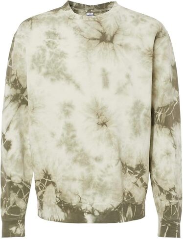 Independent Trading Co. - Midweight Tie-Dyed Sweatshirt - PRM3500TD - L - Tie Dye Olive in Saudi Arabia