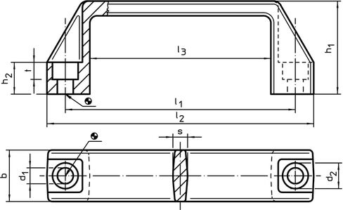 24320.0050 مقبض بلاستيكي أمامي/أسود | الطول 1 = 235 مم / العمق 1 = 10.5 مم / العرض = 30 مم in Kuwait