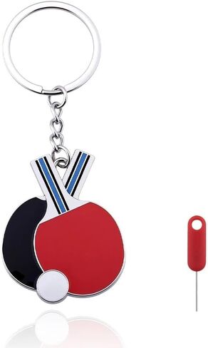Sports Gifts Keychain Ping Pong Accessories for WoMen Table Tennis Keychain Sports Themed Gift for Ping Pong Lovers Birthday Gifts for WoMen Table Tennis Charm with Card Removal Tool in Saudi Arabia