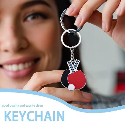 Sports Gifts Keychain Ping Pong Accessories for WoMen Table Tennis Keychain Sports Themed Gift for Ping Pong Lovers Birthday Gifts for WoMen Table Tennis Charm with Card Removal Tool in Saudi Arabia