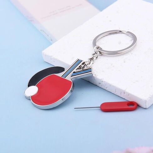 Sports Gifts Keychain Ping Pong Accessories for WoMen Table Tennis Keychain Sports Themed Gift for Ping Pong Lovers Birthday Gifts for WoMen Table Tennis Charm with Card Removal Tool in Saudi Arabia
