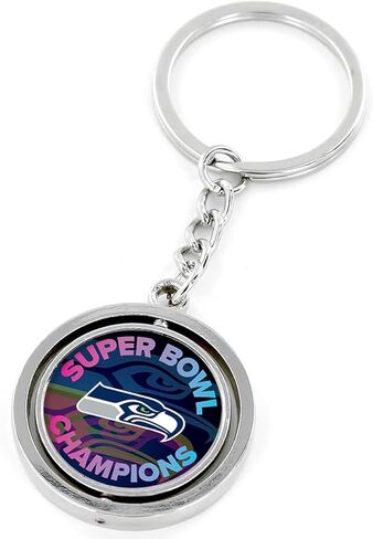 aminco Seattle Seahawks NFL Super Bowl LX Champions Rotating Keychain - Officially Licensed Collectible Gift in Kuwait