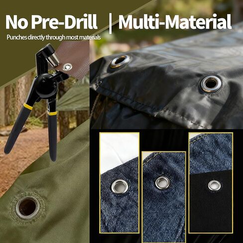 Grommet Tool Kit, 3/8 Inch Handheld Press Pliers with 500 Pcs 10mm Magnetic Grommets, Mini Hammer & Practice Leather for Tarp Fabric in Kuwait