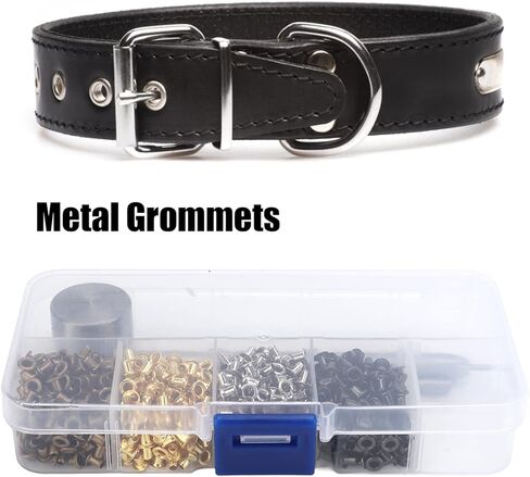 Grommets, 2mm Metal Eyelets Kit Copper Plated Grommet Set for Shoelaces Belts Leather Fabric Repair Strong Rust Resistant Durable with Storage Box for Clothing Bags Craft Projects Easy Install in Saudi Arabia