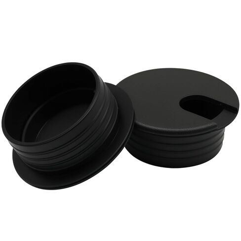 قطعتان من غطاء ثقب المكتب من بلاستيك ABS مقاس 1-1/2 بوصة، فتحة سلك مكتب على شكل حرف U، غطاء فتحة كابل أسود 1.5 بوصة لمكتب المنزل والمدرسة/مكتب الكمبيوتر in Kuwait