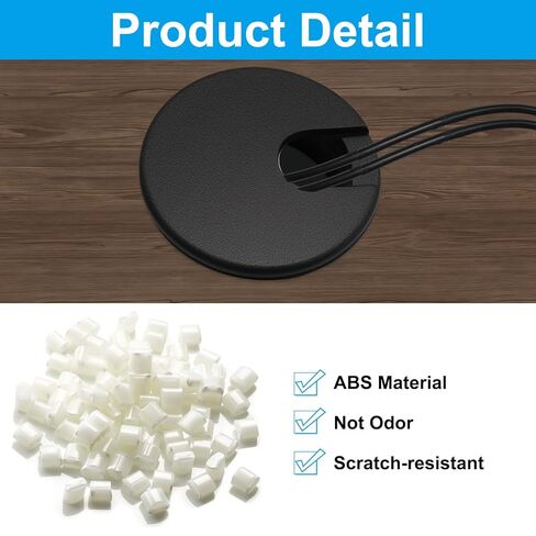 قطعتان من غطاء ثقب المكتب من بلاستيك ABS مقاس 1-1/2 بوصة، فتحة سلك مكتب على شكل حرف U، غطاء فتحة كابل أسود 1.5 بوصة لمكتب المنزل والمدرسة/مكتب الكمبيوتر in Kuwait