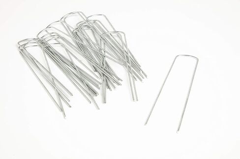 دبابيس المناظر الطبيعية (50 قطعة) - دبابيس سياج مجلفنة شديدة التحمل مضادة للصدأ لنسيج حاجز الأعشاب، غطاء أرضي، أنابيب الري، 13 مقياس، 50 قطعة in Kuwait