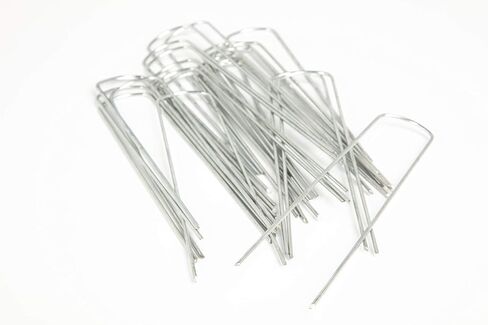 دبابيس المناظر الطبيعية (50 قطعة) - دبابيس سياج مجلفنة شديدة التحمل مضادة للصدأ لنسيج حاجز الأعشاب، غطاء أرضي، أنابيب الري، 13 مقياس، 50 قطعة in Kuwait