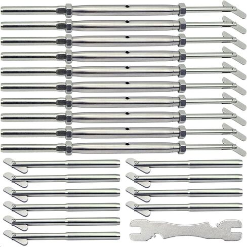 Stainless Steel Cable Railing Hardware Kit, for 3/16 Cable Railing System, for Metal Posts, Adjustable Angle Drop Pin Turnbuckle Kit 10 Pair in Saudi Arabia