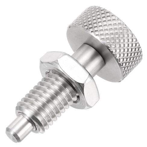 PATIKIL Spring Plunger with Knurled Handle, M10x1.5 Spring Return Knob Plunger 304 Stainless Steel Retractable Coarse Thread Index Plunger for Industrial Equipment in Saudi Arabia
