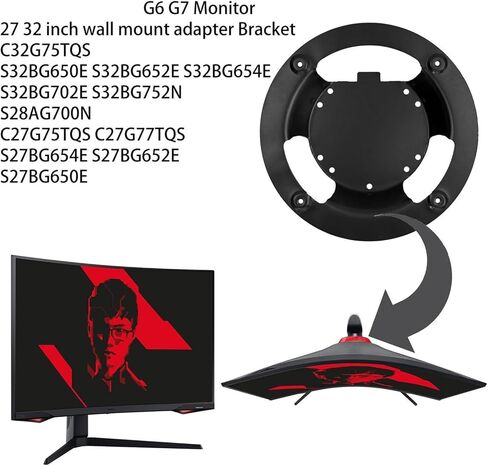 G6 G65B 27 بوصة منحني شاشة تثبيت على الحائط، متوافق مع Odyssey S27BG650EK S27BG650EN S27BG650EU S27BG650EM S27BG650EC S27BG650EI in Kuwait