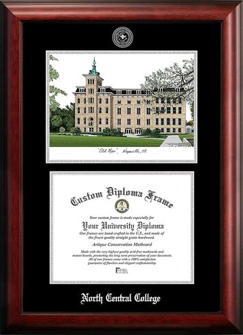 Campus Images NCAA North Central Cardinals Unisex Silver Medallion Frame North Central College 11w x 8.5h Silver Embossed Diploma Frame Lithograph, Brown, One Size in Saudi Arabia