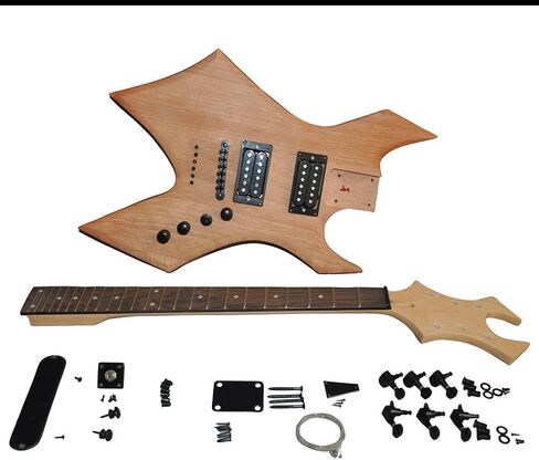 RSW DIY Electric Guitar Kit, Mahogany Body, Maple Neck, Rosewood Fretboard, 24 Frets, Right-Handed in Saudi Arabia