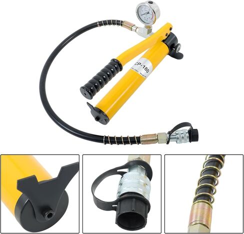 findmall Hydraulic Hand Pump with Oil Gauge, CP-180 Hand Operated Pump for Lifting Cylinders in Saudi Arabia